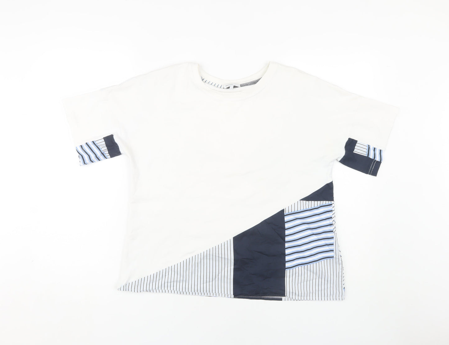 Jaeger Women's White Striped T-Shirt M