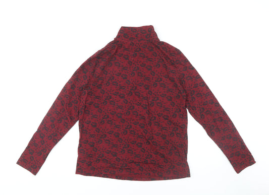 Fat Face Women's Red Animal Print High Neck Top