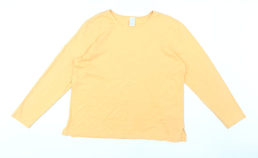 Lands' End Women's Orange M Basic Long Sleeve T-Shirt