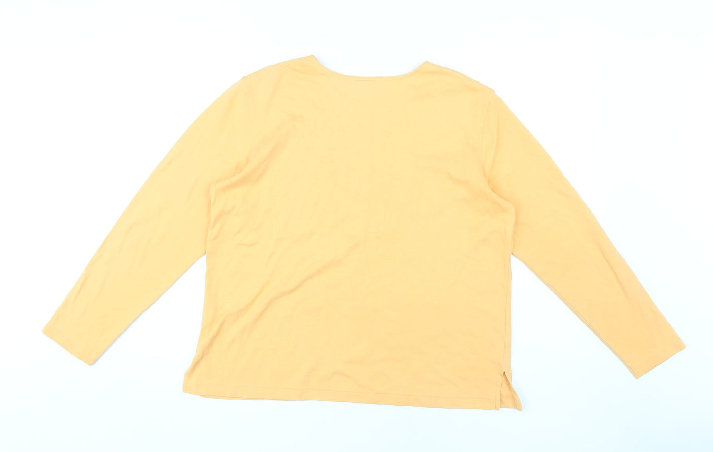 Lands' End Women's Orange M Basic Long Sleeve T-Shirt