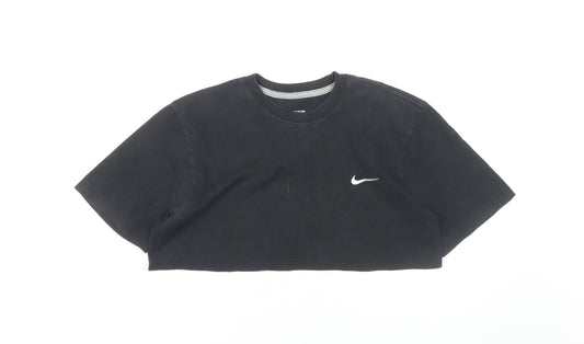 Nike Black Crop T-Shirt M Unisex Adults Regular Fit