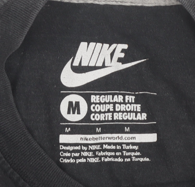 Nike Black Crop T-Shirt M Unisex Adults Regular Fit