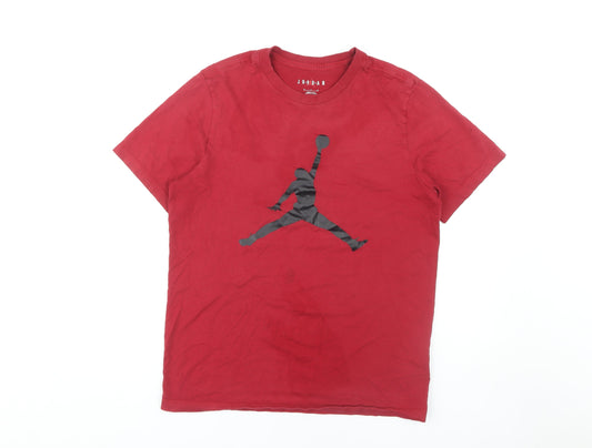 Additional front view of Jordan Red Graphic Print Men's M Cotton T-Shirt