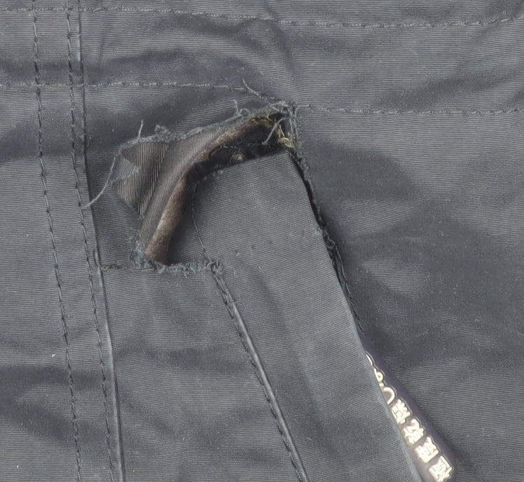 Superdry Women's Black Parka, Size L, Hooded & Fur Trim