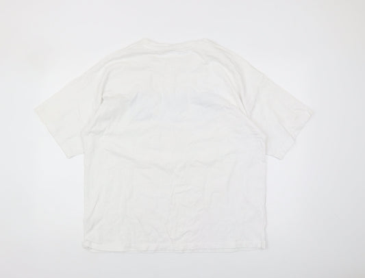 Disney White Stitch T-Shirt, Unisex, Medium, Casual