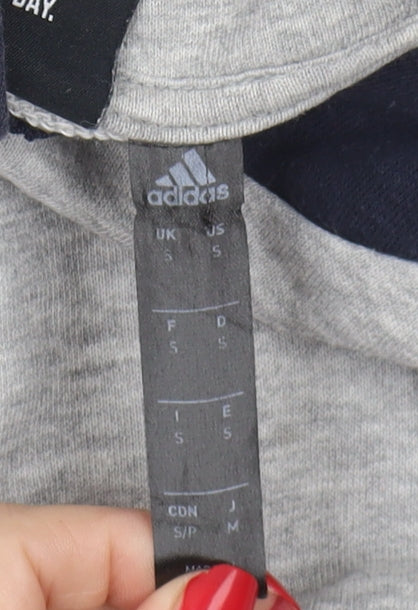 Adidas Men's Grey Pullover Hoodie, Size S