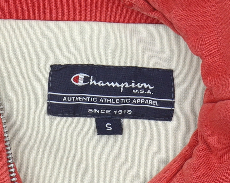 Champion Red Logo 1/4 Zip Sweatshirt, Unisex S
