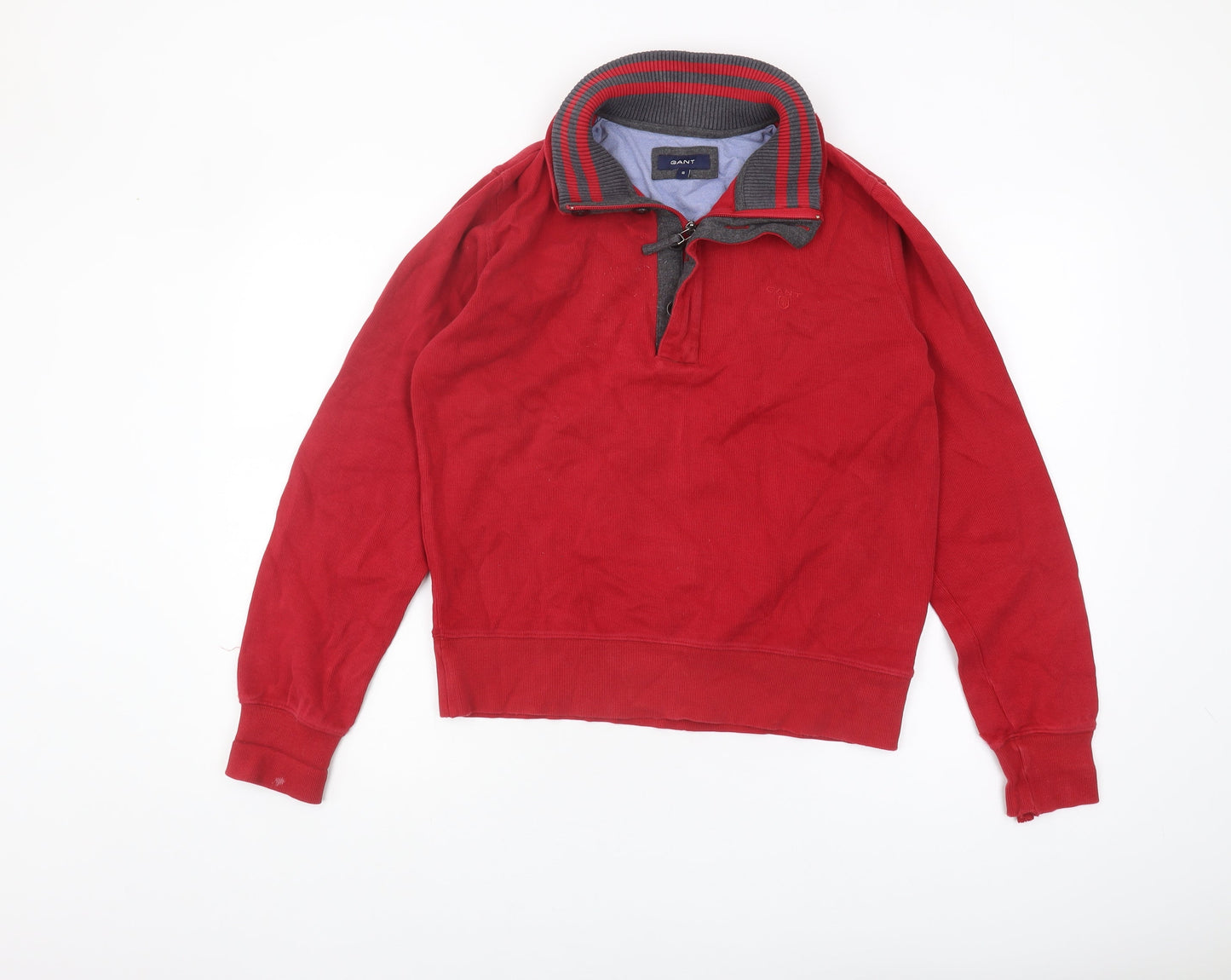 Gant Men's Red Pullover Sweatshirt, Size S, 1/4 Zip