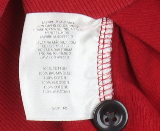 Gant Men's Red Pullover Sweatshirt, Size S, 1/4 Zip