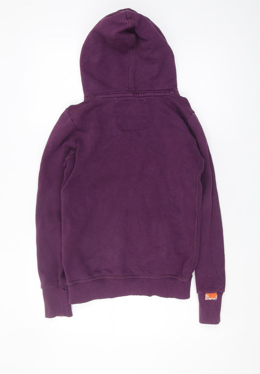 SuperDry Women's Purple Hoodie, Size S, Casual Pullover