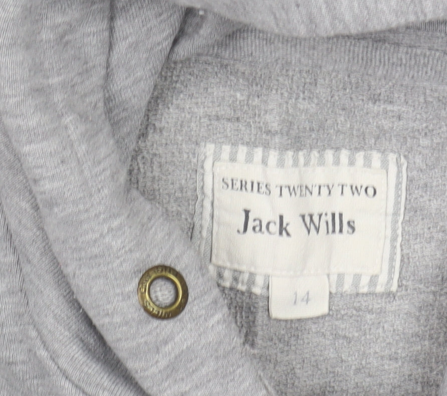 Jack Wills Women's Grey Pullover Hoodie Size 14