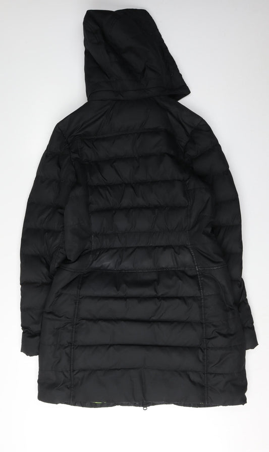 Nike Women's Black Hooded Puffer Jacket Size L