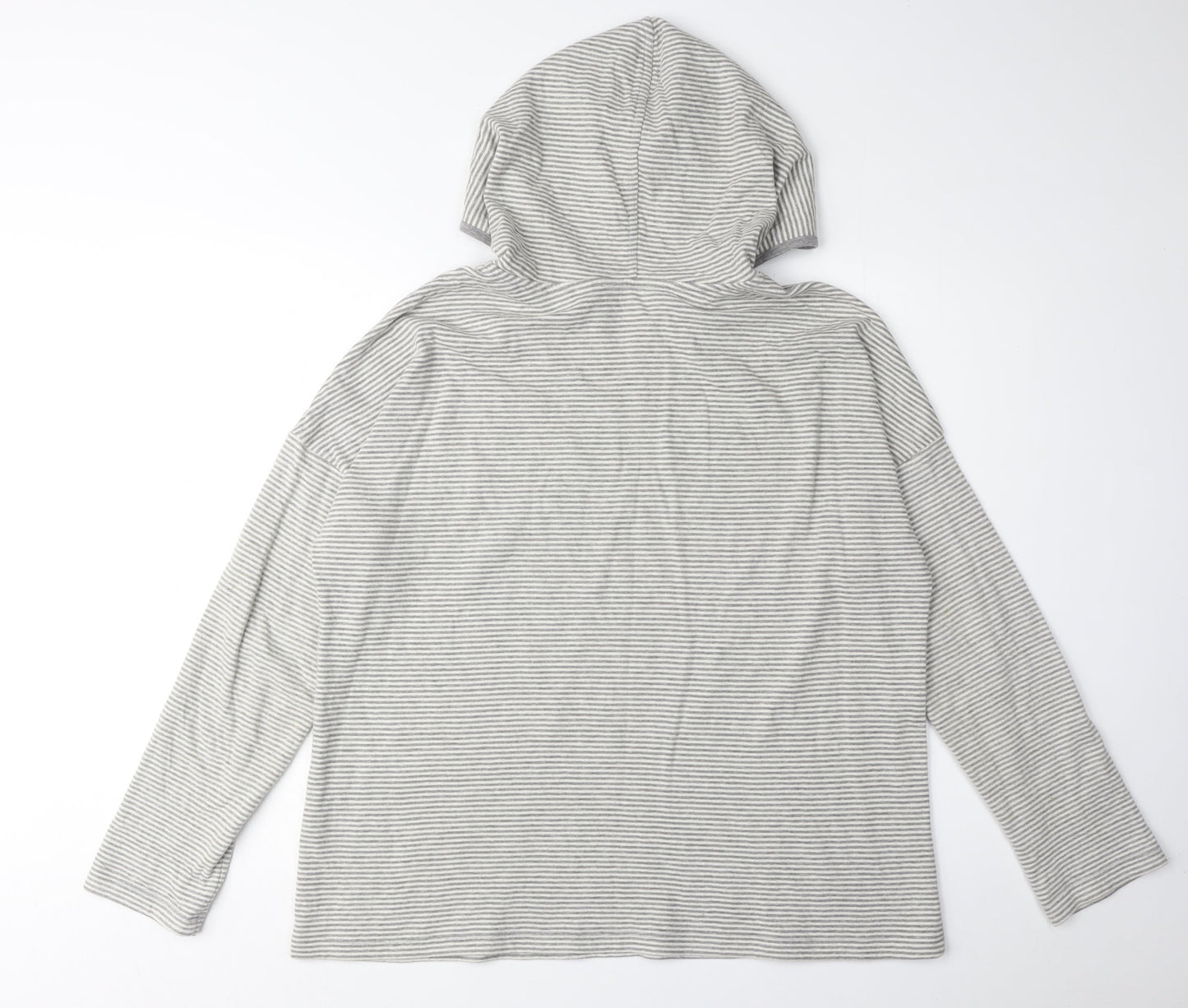 FatFace Women's Grey Striped Pullover Hoodie