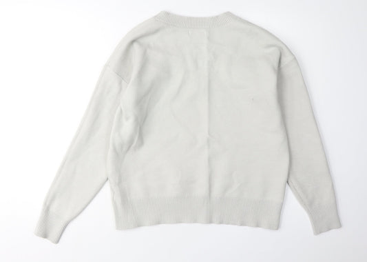 Jones New York Women’s Ivory V-Neck Pullover Jumper M