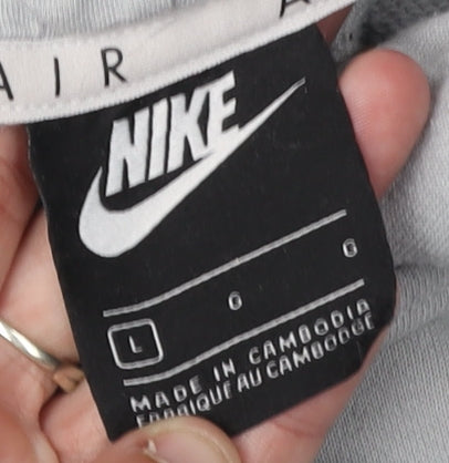 Nike Men's Grey L Hoodie Pullover with Logo