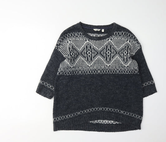 FatFace Women's Blue Pullover Jumper, M, Geometric