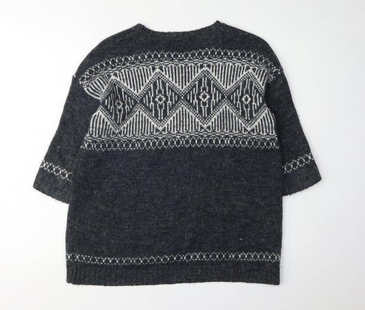 FatFace Women's Blue Pullover Jumper, M, Geometric