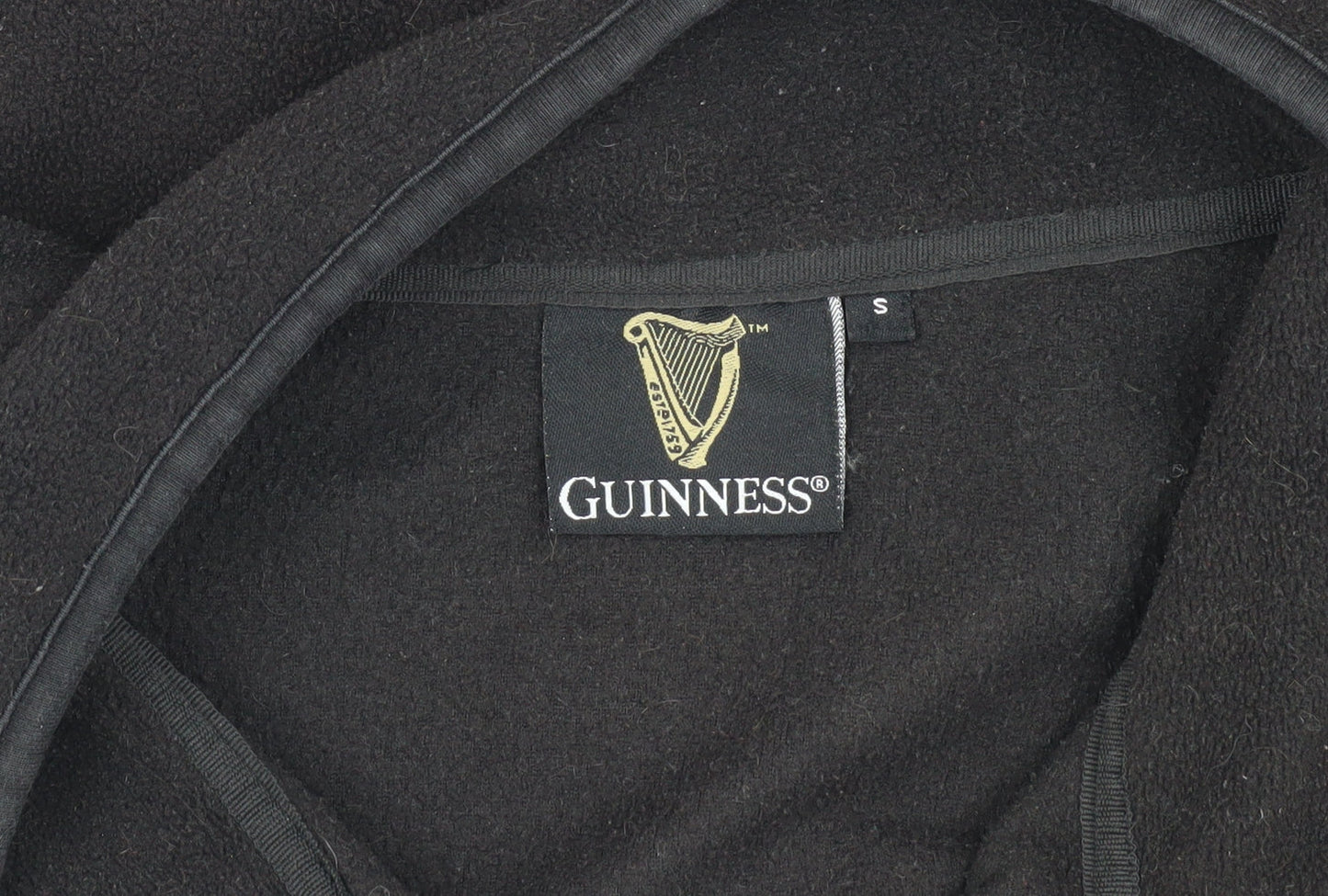 Guinness Men's Black Fleece Jacket S - Casual Beer Style
