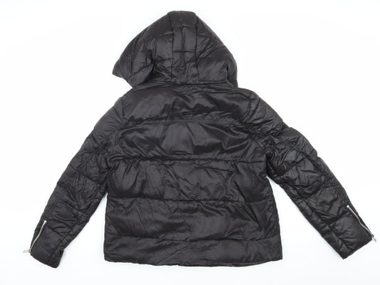 Mohito Women’s Black Puffer Jacket Size 10 Hooded
