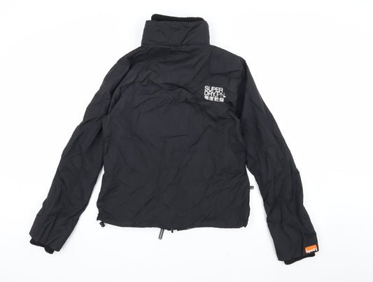 Superdry Boys Black Nylon Jacket L Long Sleeve Zip