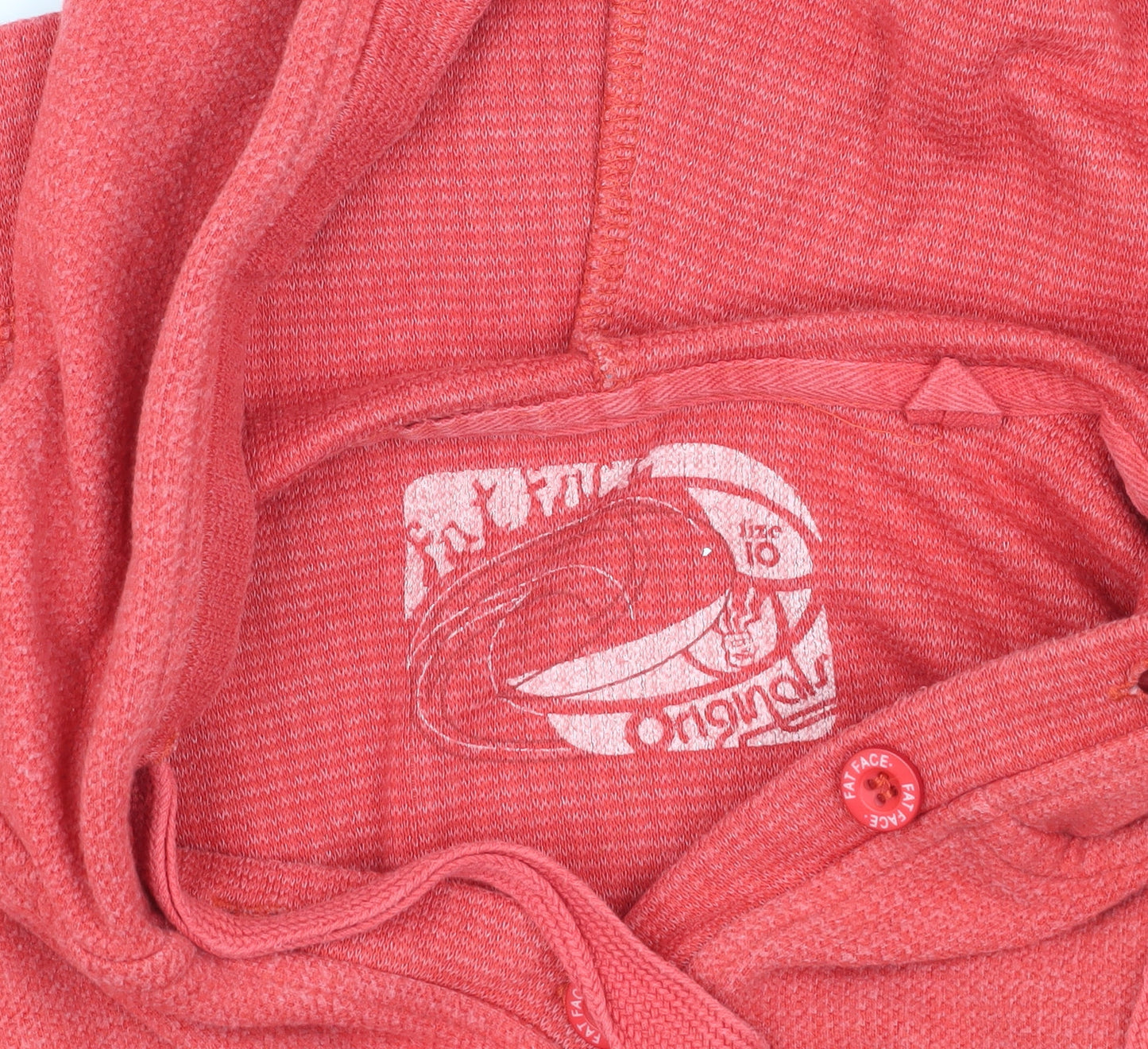 Fat Face Women's Red Henley Hoodie Size 10