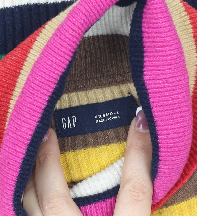 Gap Women’s Multicoloured Striped Mock Neck Jersey