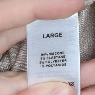 Jacques Vert Women's Beige T-Shirt - Size L, Short Sleeve