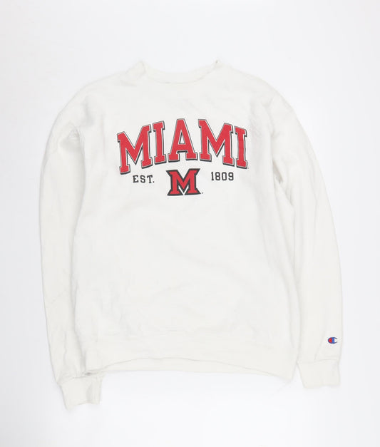 Champion White Pullover Sweatshirt for Unisex Adults M