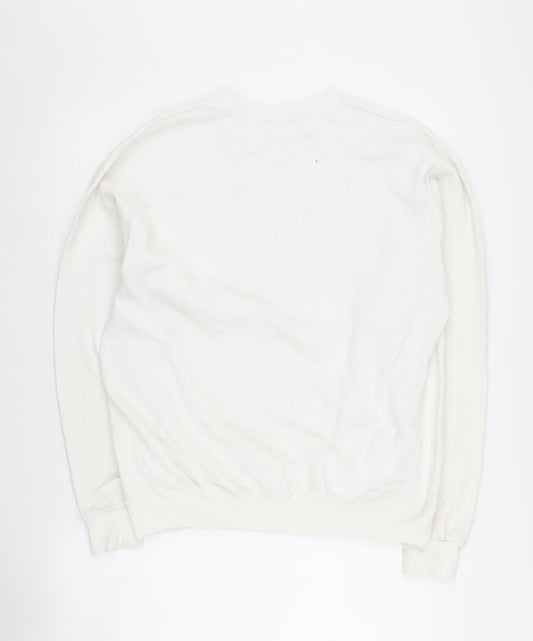 Champion White Pullover Sweatshirt for Unisex Adults M