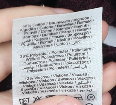 Jack & Jones Men's Red Cable-Knit Pullover Jumper S