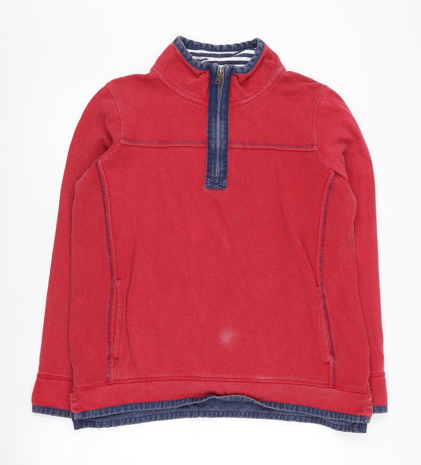 Fat Face Red Henley Sweatshirt 16, Unisex