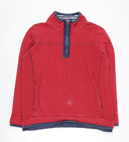 FatFace Red Henley Sweatshirt 16, Unisex