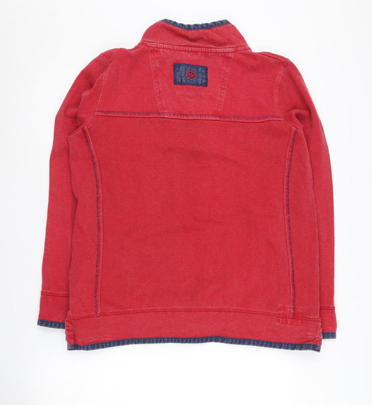 Fat Face Red Henley Sweatshirt 16, Unisex