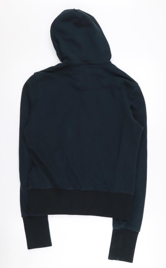 Nike Men's Blue Full Zip Hoodie - Size L, Hooded Style