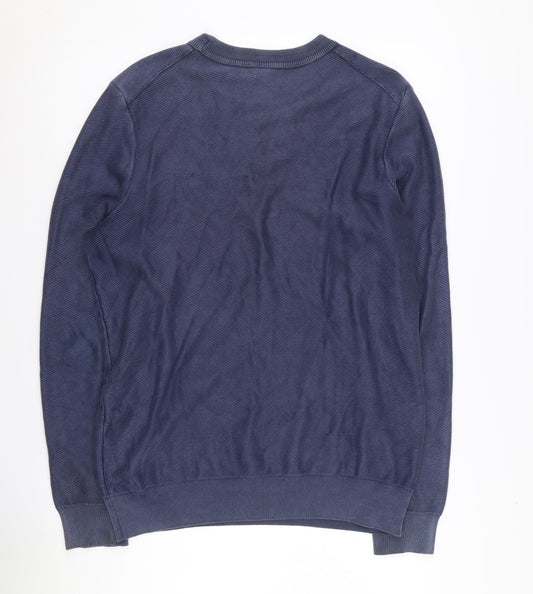 Hugo Boss Men's Blue Cotton Pullover Sweatshirt L
