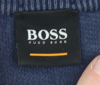 Hugo Boss Men's Blue Cotton Pullover Sweatshirt L