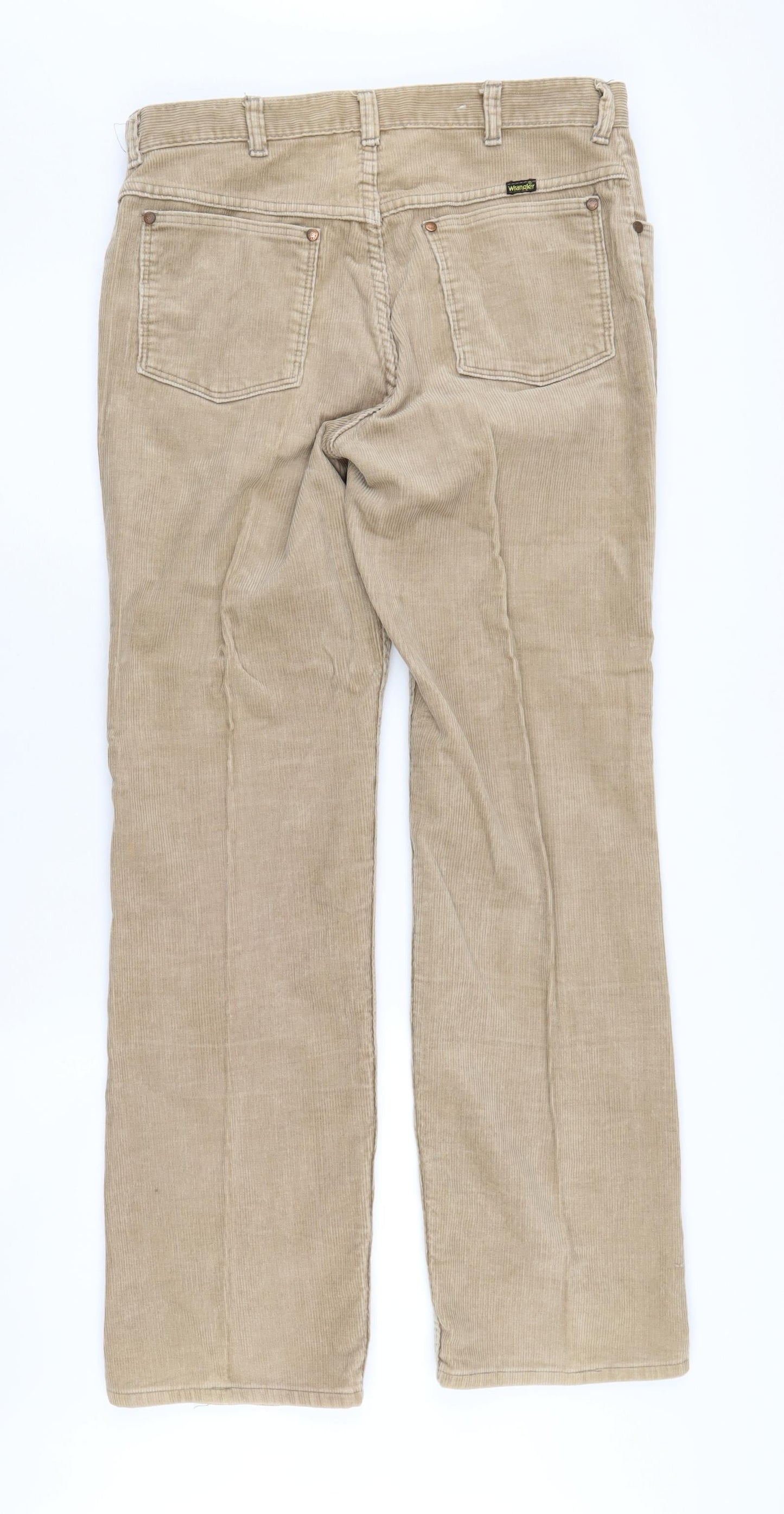 Wrangler Men's Beige Corduroy Straight Trousers 34
