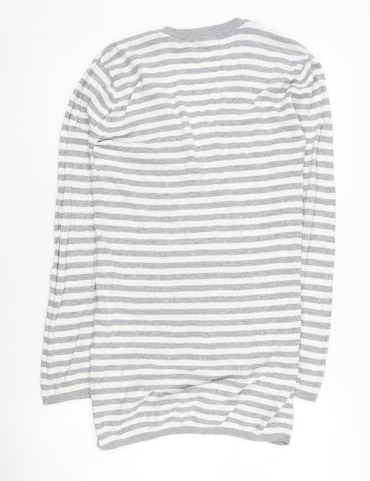 Adidas Women's Grey Striped Cardigan Size 10