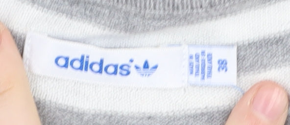 Adidas Women's Grey Striped Cardigan Size 10