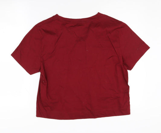 Tommy Hilfiger Women's Red Crop T-Shirt, Size Medium