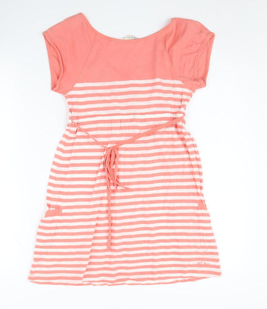 Fat Face Women's Pink Striped Fit & Flare Dress Size 8