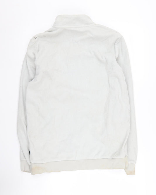 Puma Men's Grey 1/2 Zip Fleece Sweatshirt M