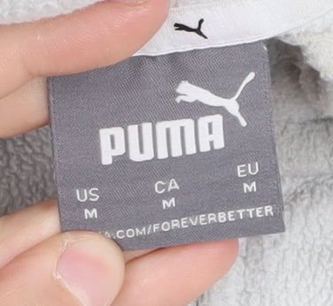 Puma Men's Grey 1/2 Zip Fleece Sweatshirt M
