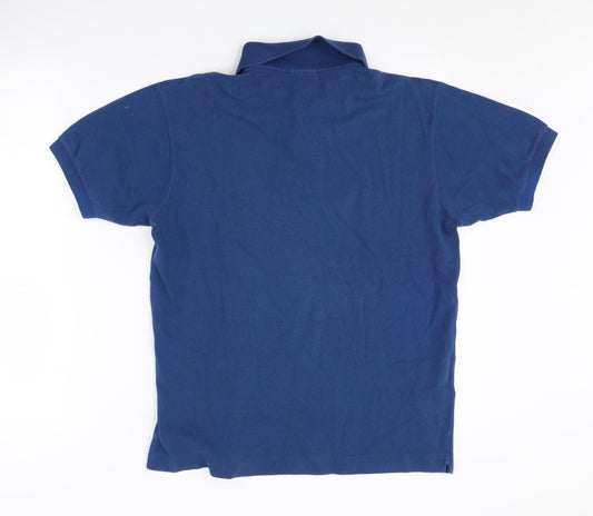 Lacoste Men's Blue Polo Shirt, Size M, Cotton, Logo