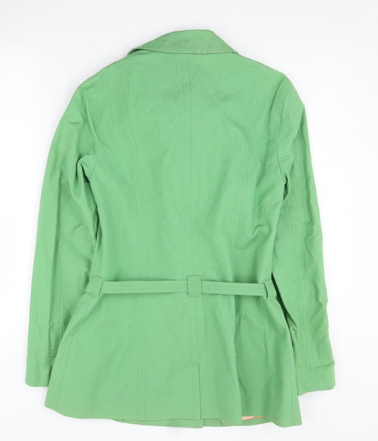 Ted Baker Women's Green Belted Trench Coat Size 2