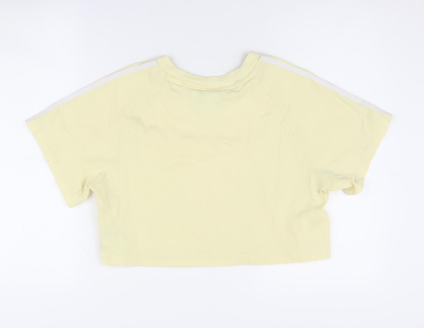 Adidas Women's Yellow Cropped T-Shirt Size 14