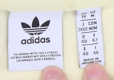 Adidas Women's Yellow Cropped T-Shirt Size 14