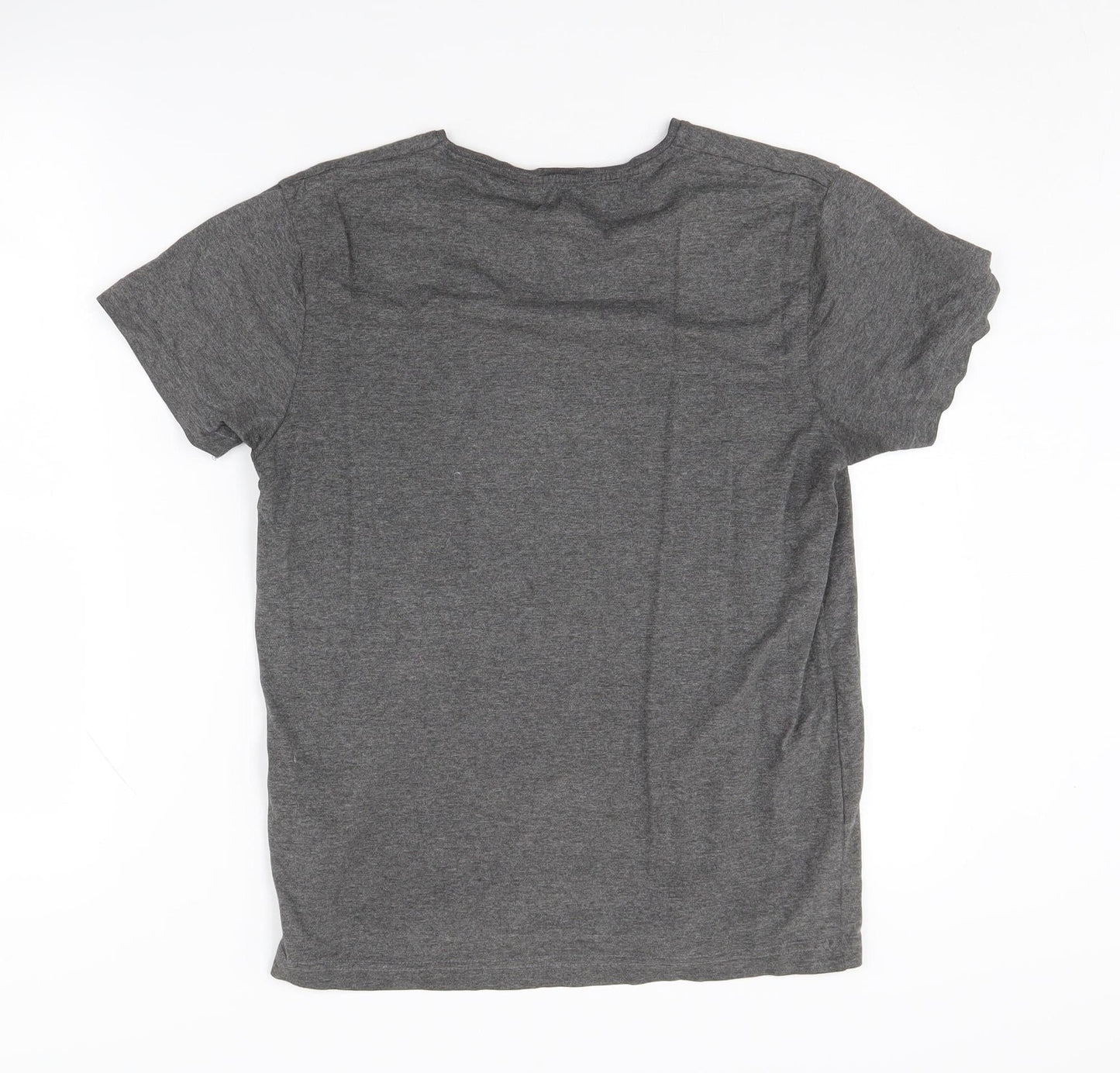 Jack & Jones Men's Grey Graphic T-Shirt, S, Short Sleeve