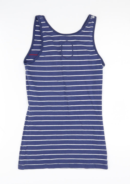 Superdry Women's Blue Striped Tank - M, Scoop Neck, Casual