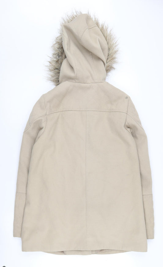 New Look Beige Hooded Coat Size 10